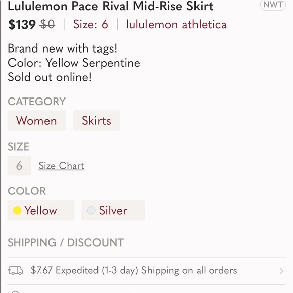 Lululemon Pace Rival Mid-Rise Skirt - Picture 5 of 5